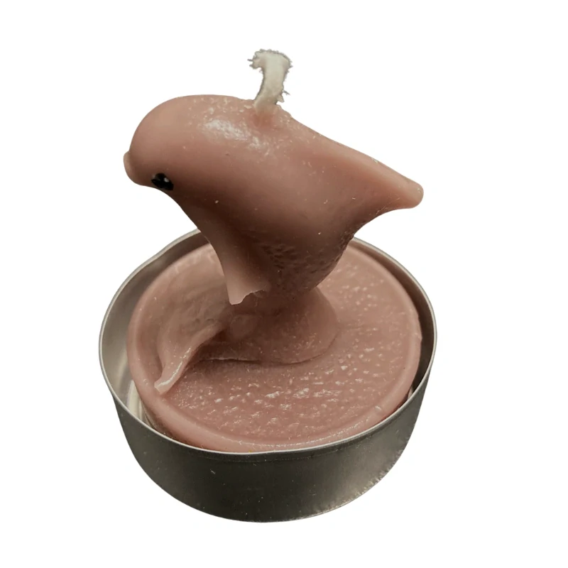 Čajová svíčka - delfín - šedý