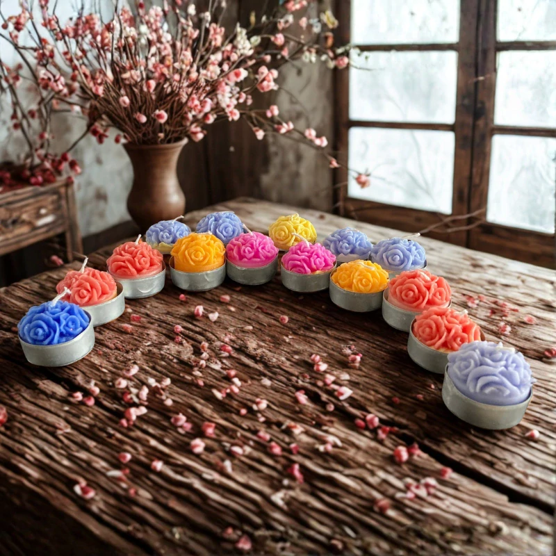 Čajová svíčka - trs růží