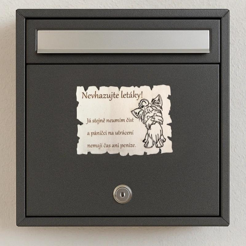 Cedulka na schránku jorkšír Nelly