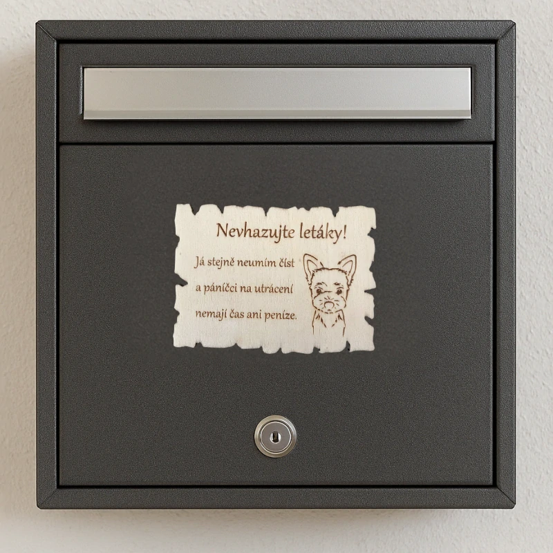 Cedulka na schránku jorkšír Monty