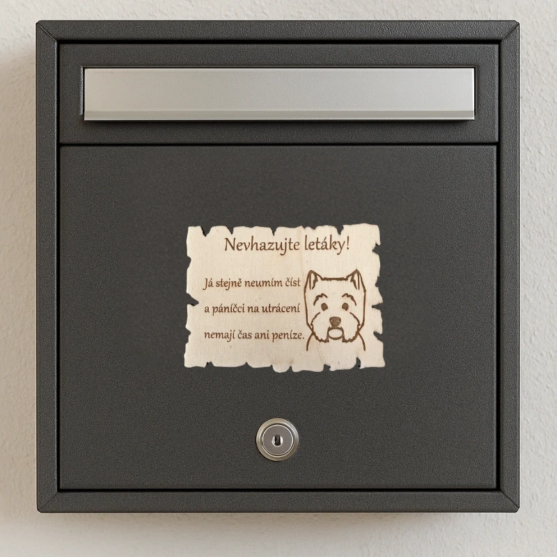 Cedulka na schránku westík