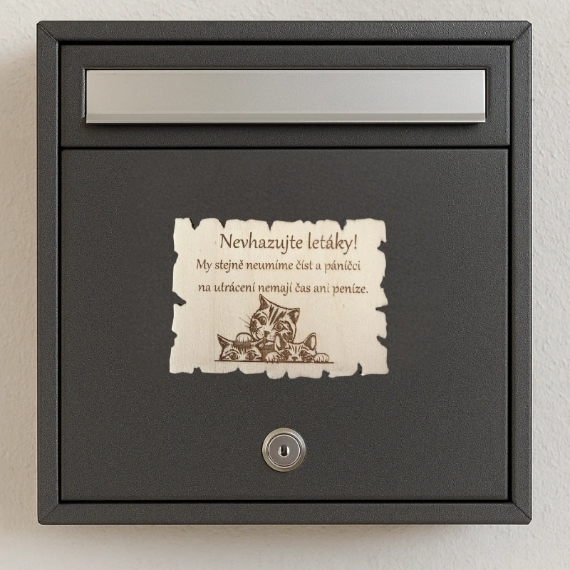 Cedulka na schránku kočky