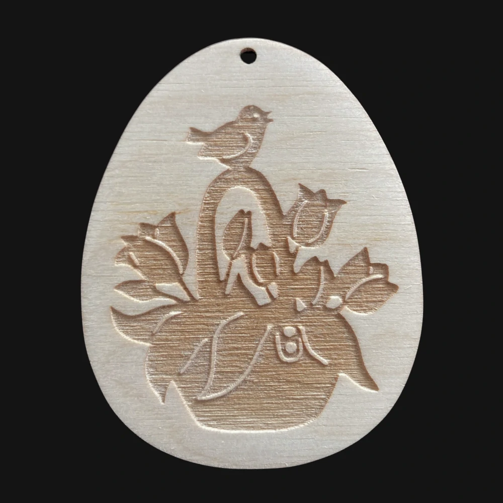 Dřevěná kraslice - gravírování