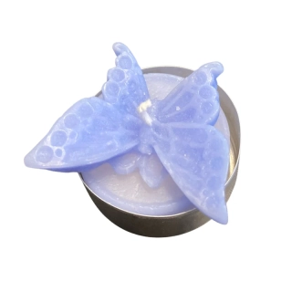 Čajová svíčka - motýl - modrobílý