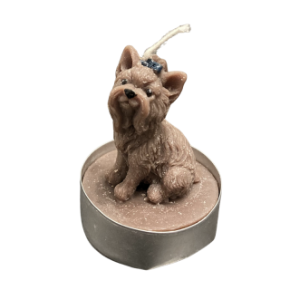 Čajová svíčka - jorkšír - modrá mašlička