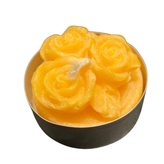 Čajová svíčka - tři růže - oranžová
