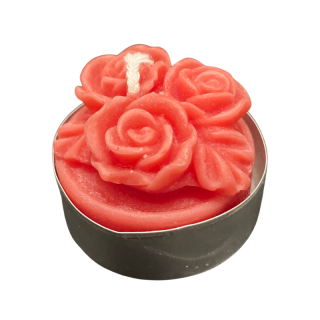 Čajová svíčka - tři růže - červená
