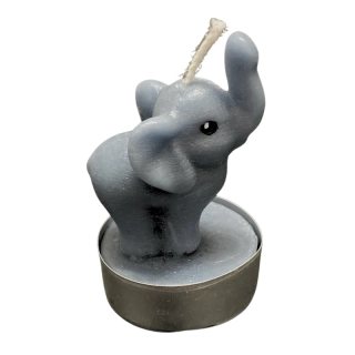 Čajová svíčka - slon - tmavěšedý