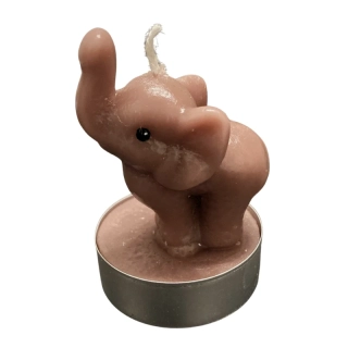 Čajová svíčka - slon - šedohnědý