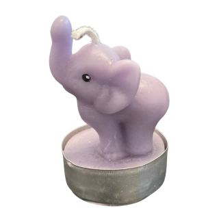 Čajová svíčka - slon - světlefialový