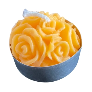 Čajová svíčka - trs růží - oranžová