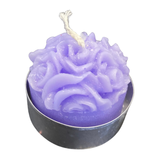Čajová svíčka - trs růží - fialová