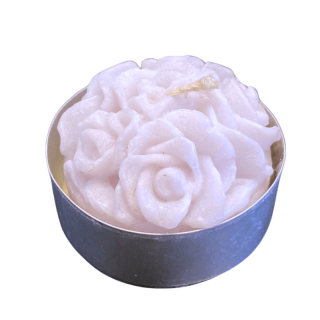 Čajová svíčka - trs růží- světlefialová