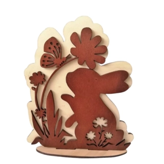 Zajíc s kytkou s podkladem