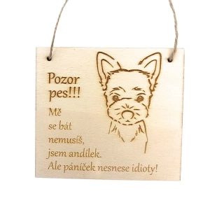 Cedulka - Jsem andílek - jorkšír  Monty