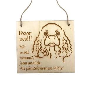 Cedulka Jsem andílek – kokršpaněl