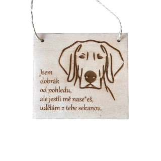 Cedulka  Udělám z tebe sekanou - výmařský ohař