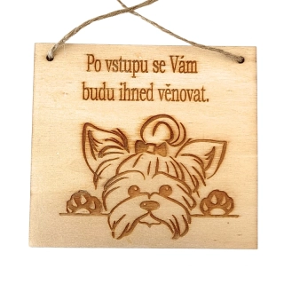 Cedulka - Po vstupu  - jorkšír  Nelly