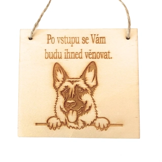 Cedulka - Po vstupu - německý ovčák