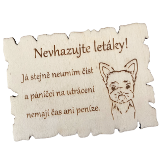 Cedulka na schránku jorkšír Monty