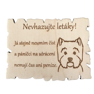 Cedulka na schránku westík