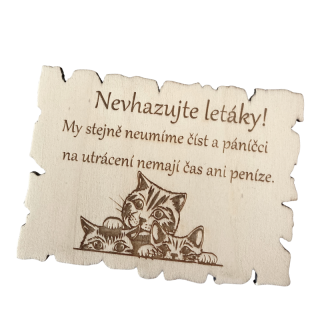 Cedulka na schránku kočky
