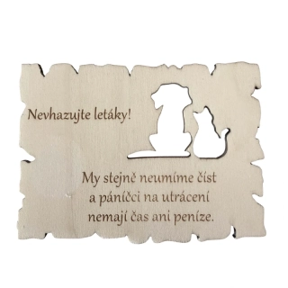 Cedulka na schránku pes a kočka