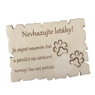 Cedulka na schránku tlapky