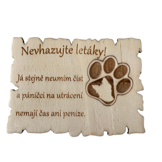 Cedulka na schránku tlapk- jorkšír - II.jakost