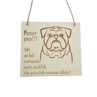 Cedulka - Jsem andílek - buldok