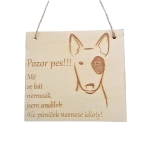 Cedulka Jsem andílek – bulteriér