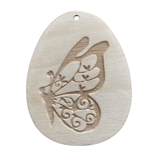 Dřevěná kraslice - gravírování - motýl