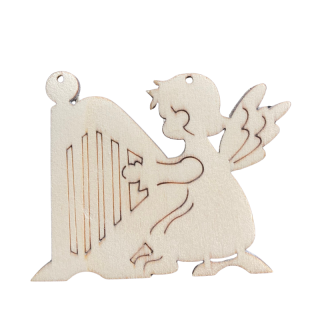 Andělíček s velkou harfou