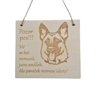 Cedulka - Jsem andílek - německý ovčák