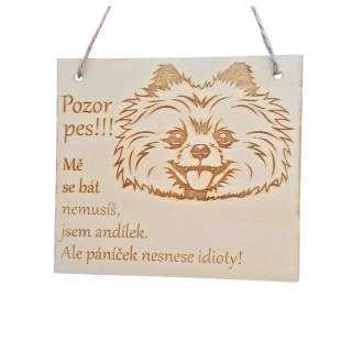 Cedulka Jsem andílek – pomeranian