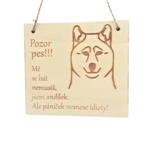 Cedulka Jsem andílek – shiba-inu