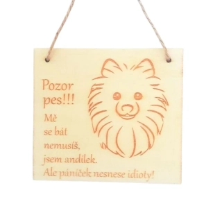 Cedulka Jsem andílek – špic