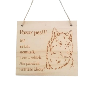 Cedulka Jsem andílek – vlk